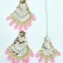 Kundan Earring+Bindia 3 Step Pices