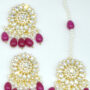 Tops Design Kundan Earrings+Bindia