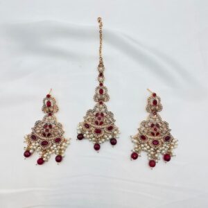 Gold Plated Earings +Bindia