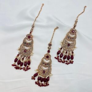 Gold Plated Earings +Bindia