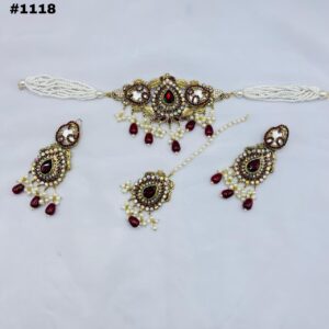 New Turkish Choker Set +Earings +Bindia