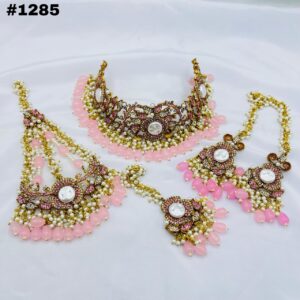 New Beautiful 3D Bridal Round Set +Earings +Bindia +Jhummar