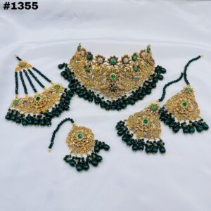 New 3D Hand Made Bridal Collar Set +Earings +Bindia +Jhummar