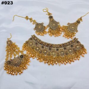 New Beautiful 3D Hand Made Bridal Round Set +Earings +Bindia +Jhummar
