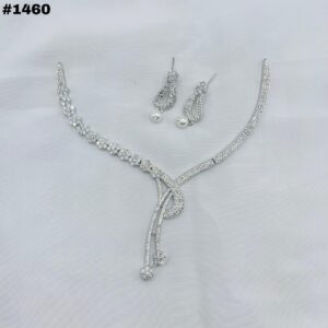 New American Diamond Zircon Round Set +Earings