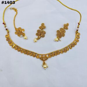 New Beautiful Gold Plated Round Set +Earings +Bindia