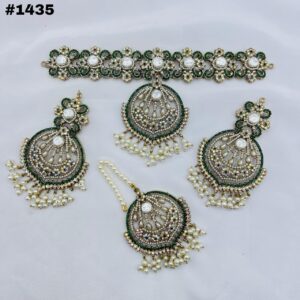 New Beautiful Designer Choker Set +Earings +Bindia