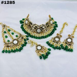 New Beautiful 3D Hand Made Bridal Collar Set +Earings +Bindia +Jhummar