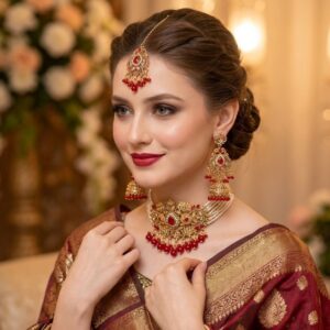 New Beautiful Designer Choker Set +Earings +Bindia