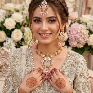 New Beautiful Designer Bridal Round Set +Earings +Bindia