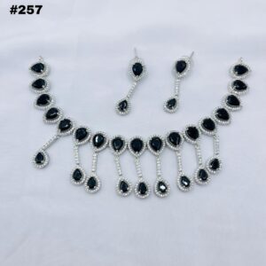 New American Diamond Zircon Round Set +Earings