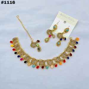 New Beautiful Designer Round Set +Earings +Bindia