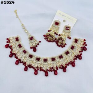 New Beautiful Designer Round Set +Earings +Bindia