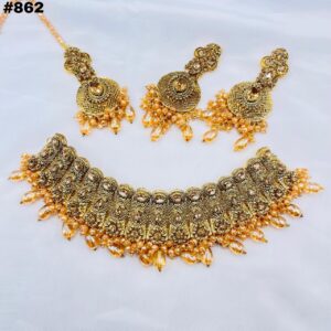 New Beautiful Designer Bridal Round Set +Earings +Bindia