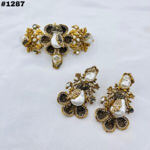 New Beautiful 3D Hand Made Turkish Choker Set +Earings