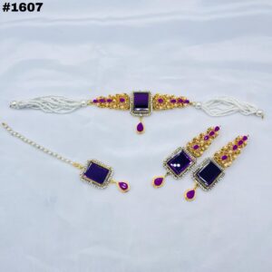 New Beautiful Kundan Designer Choker Set +Earings +Bindia