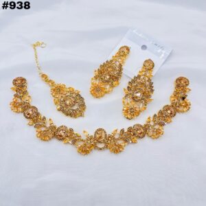 New Beautiful Designer Round Set +Earings +Bindia