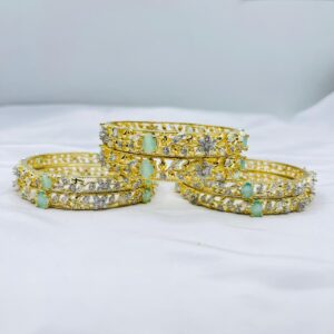 New Extravagant American Diamond Zircon Six Piece Bangles
