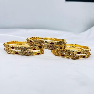 New Beautiful Gold Plated Six Piece Bangles