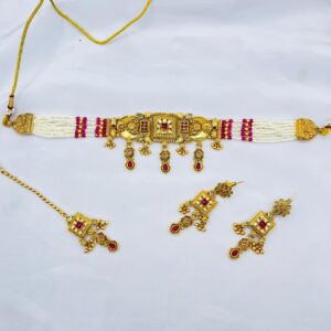 New Extravagant Rajwari Choker Set +Earings +Bindia