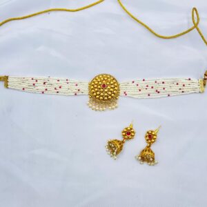 New Beautiful Designer Rajwari Choker Set +Earings