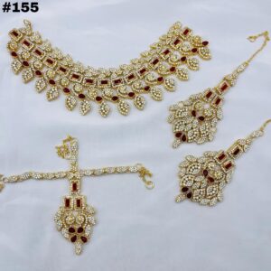 New Elegant Beautiful Bridal Round Set +Earings +Matha Patti