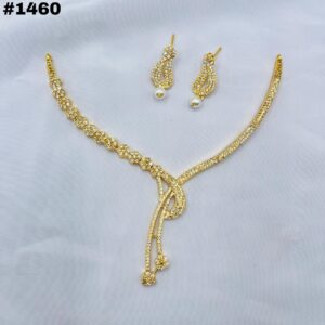 New Beautiful American Diamond Zircon Round Set +Earings