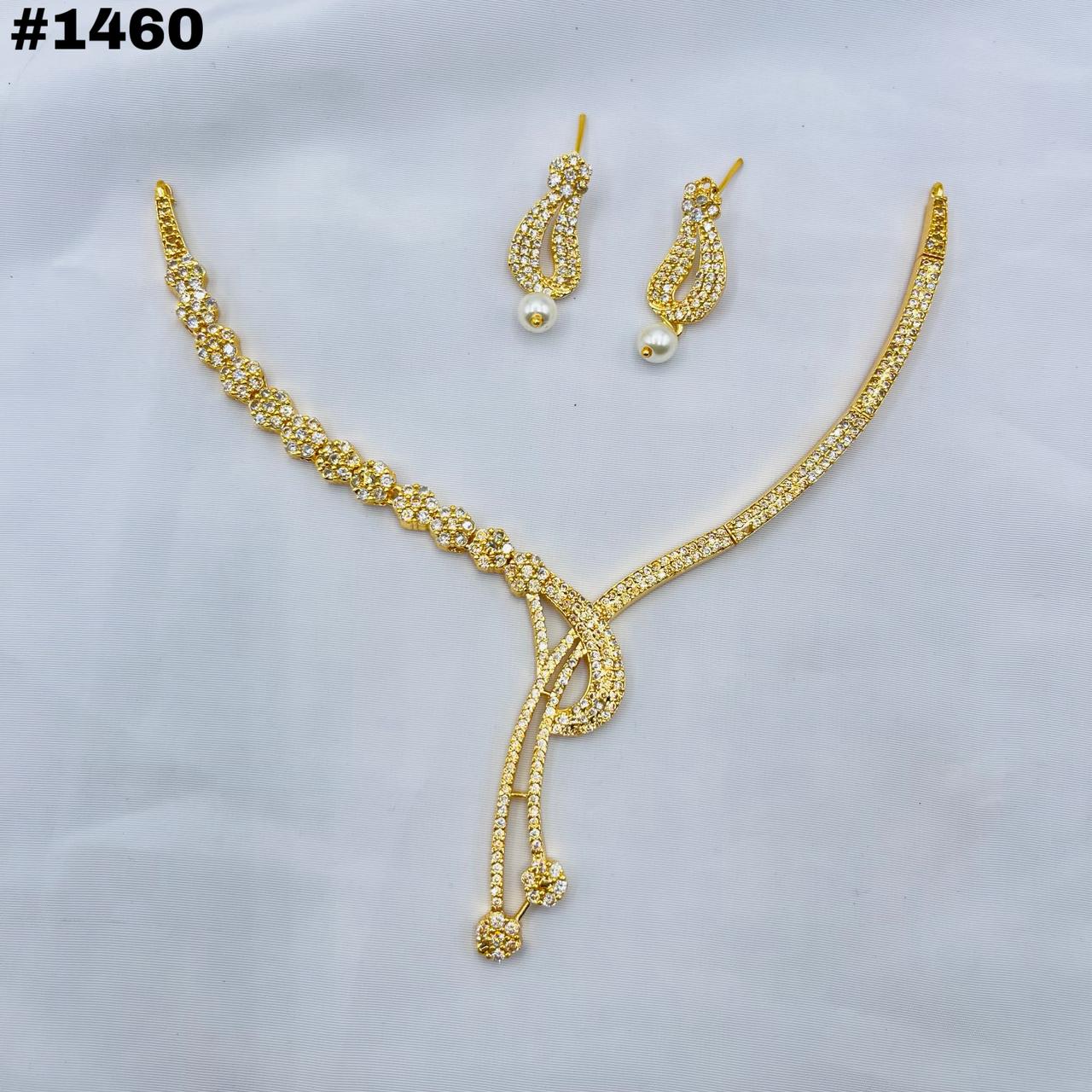 New Beautiful American Diamond Zircon Round Set +Earings