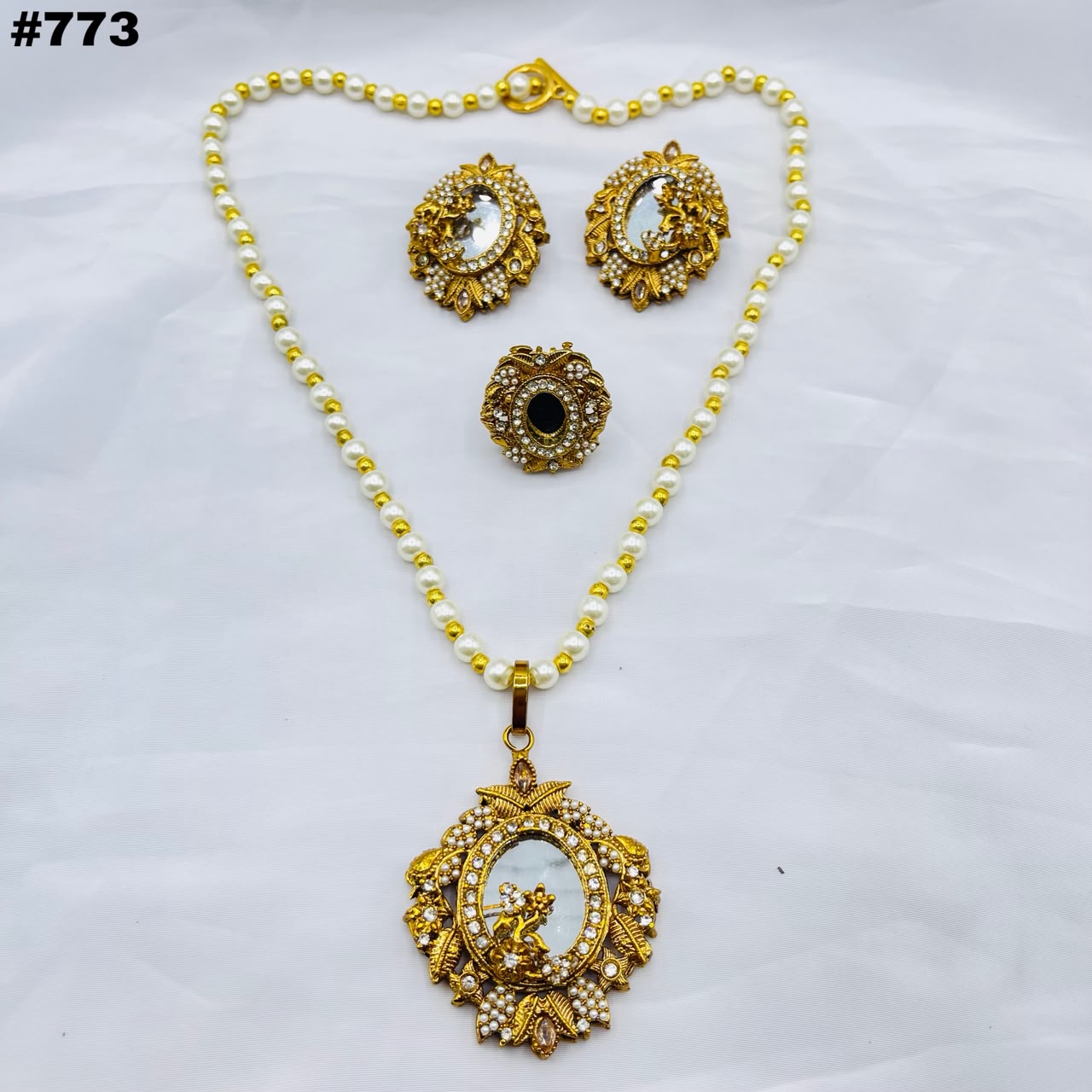 New Beautiful Designer Turkish Mala Set +Earings +Ring